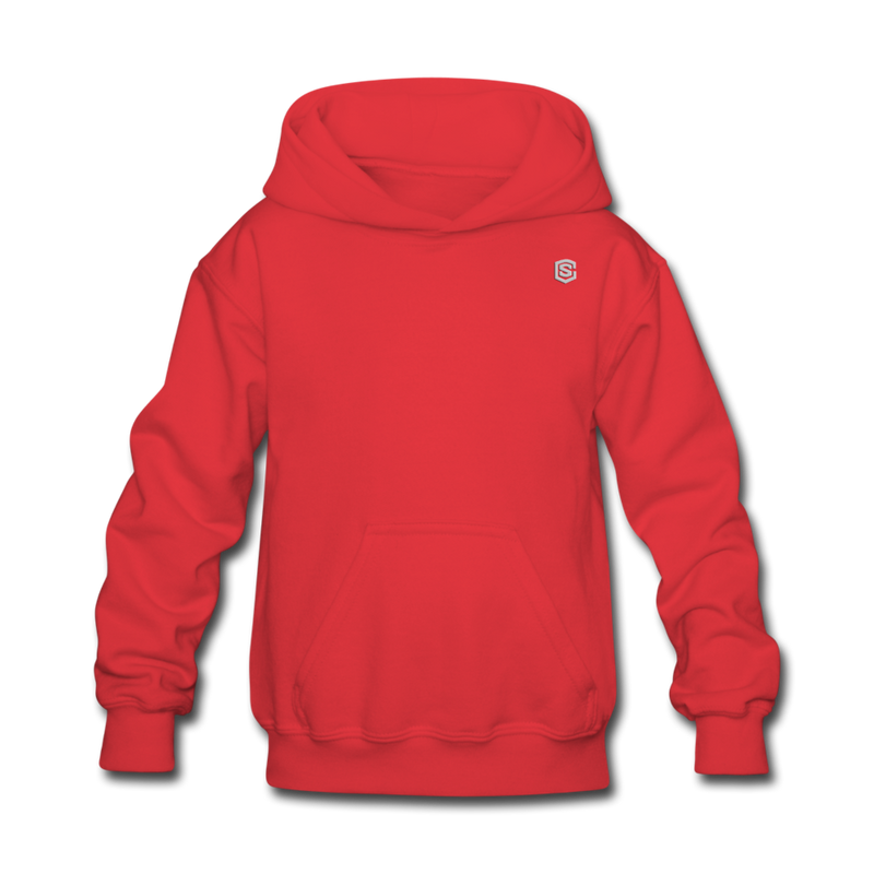 Kids' Hoodie  WITH  SILIVER LOGO - red