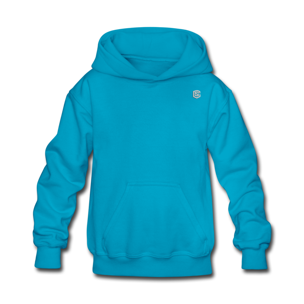 Kids' Hoodie  WITH  SILIVER LOGO - turquoise