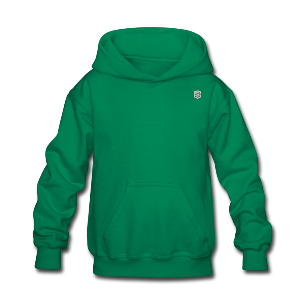 Kids' Hoodie  WITH  SILIVER LOGO - kelly green