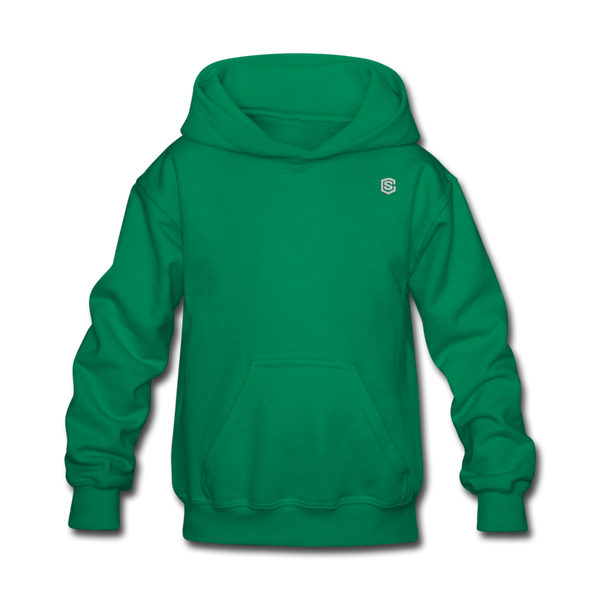 Kids' Hoodie  WITH  SILIVER LOGO - kelly green