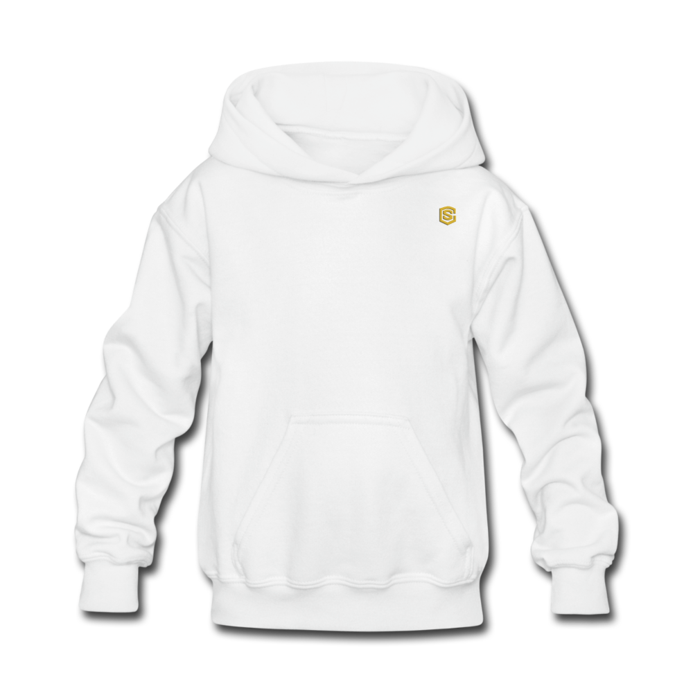 Kids' Hoodie  WITH GOLD  LOGO - white