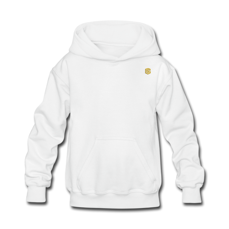 Kids' Hoodie  WITH GOLD  LOGO - white