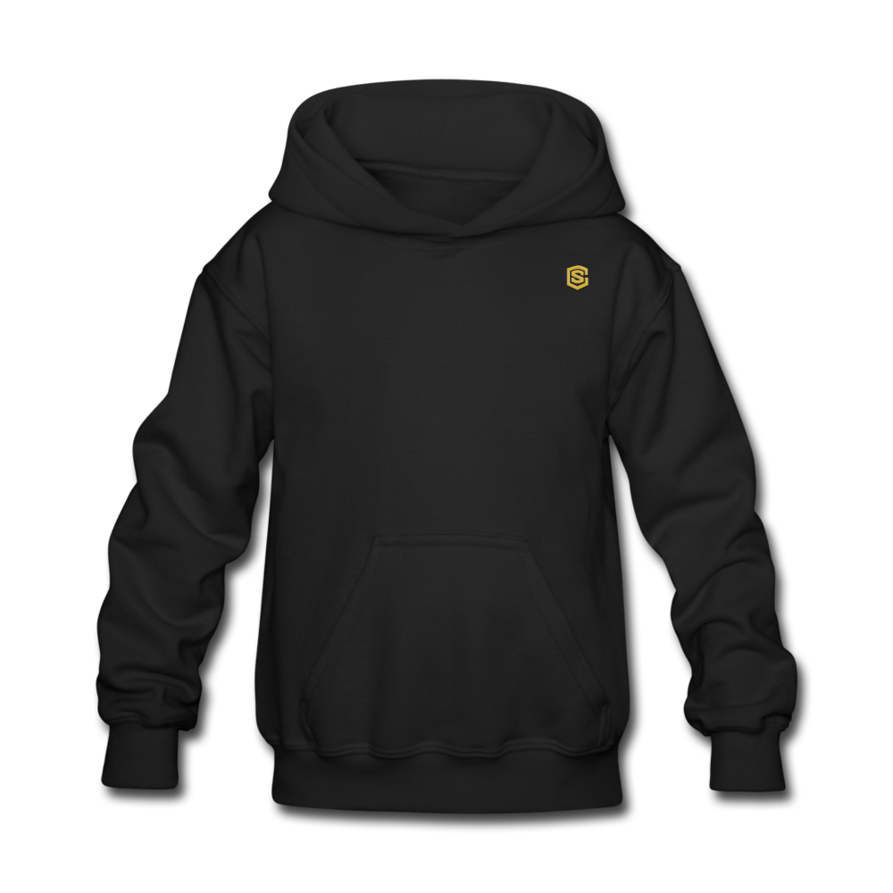 Kids' Hoodie  WITH GOLD  LOGO - black