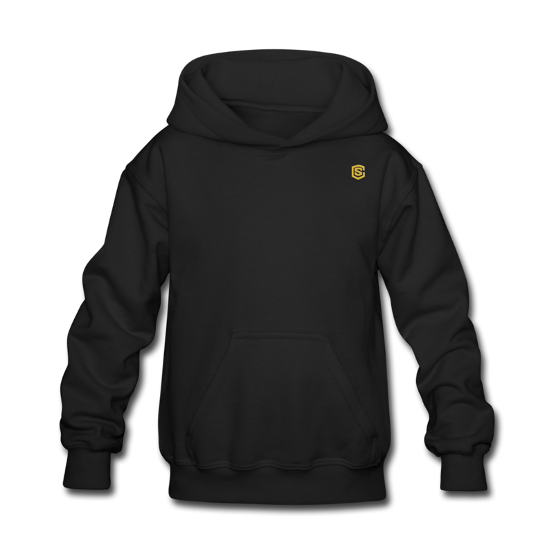 Kids' Hoodie  WITH GOLD  LOGO - black