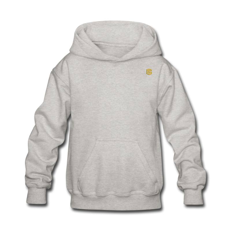 Kids' Hoodie  WITH GOLD  LOGO - heather gray