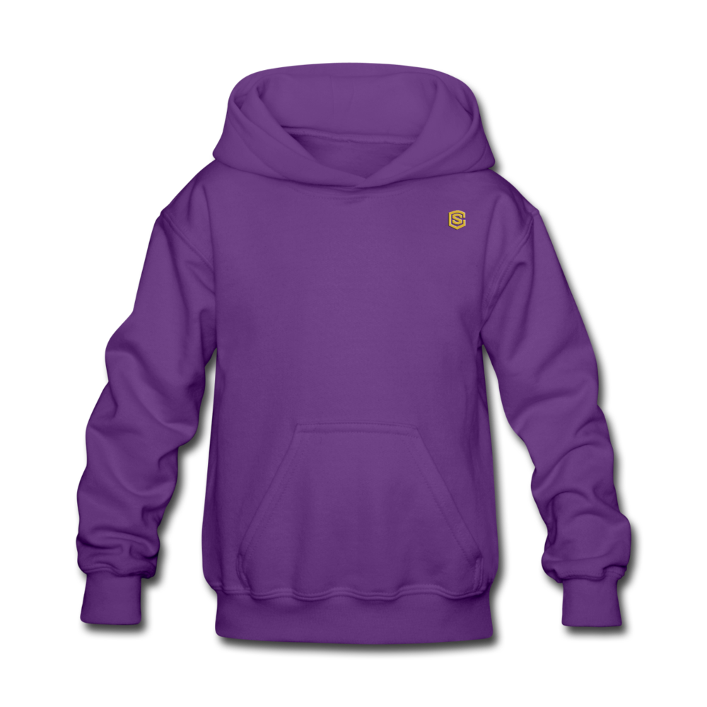 Kids' Hoodie  WITH GOLD  LOGO - purple