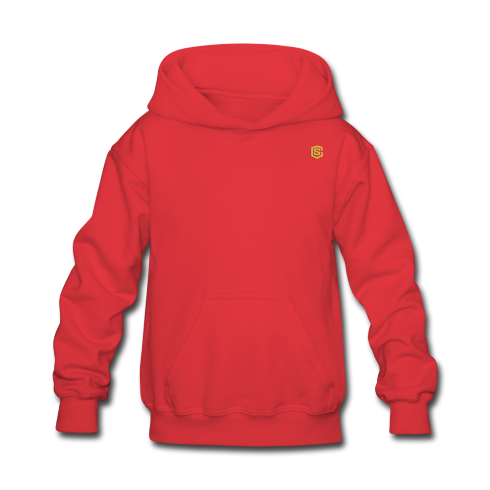 Kids' Hoodie  WITH GOLD  LOGO - red