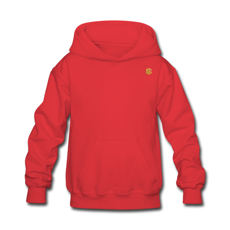 Kids' Hoodie  WITH GOLD  LOGO - red