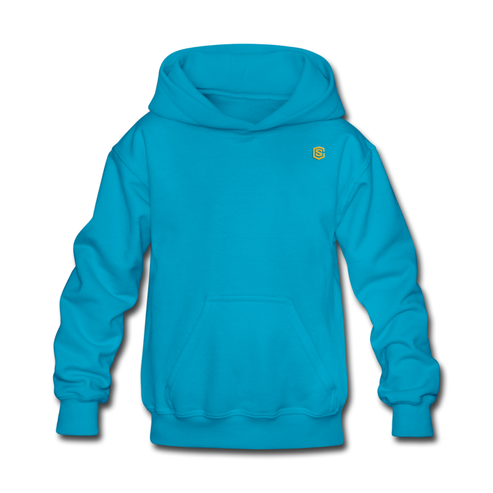Kids' Hoodie  WITH GOLD  LOGO - turquoise