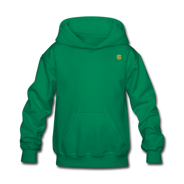 Kids' Hoodie  WITH GOLD  LOGO - kelly green