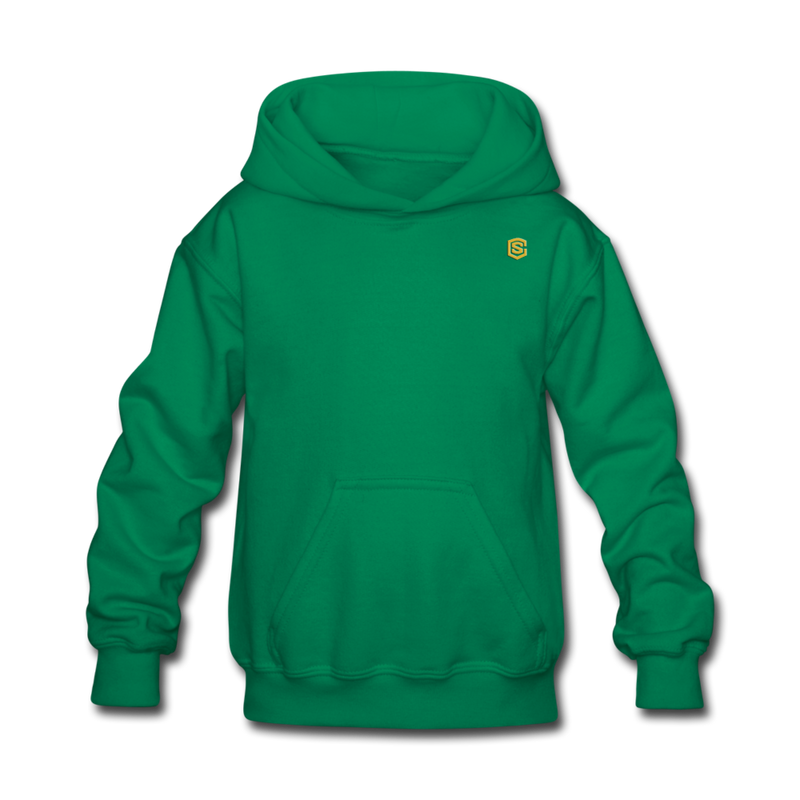 Kids' Hoodie  WITH GOLD  LOGO - kelly green