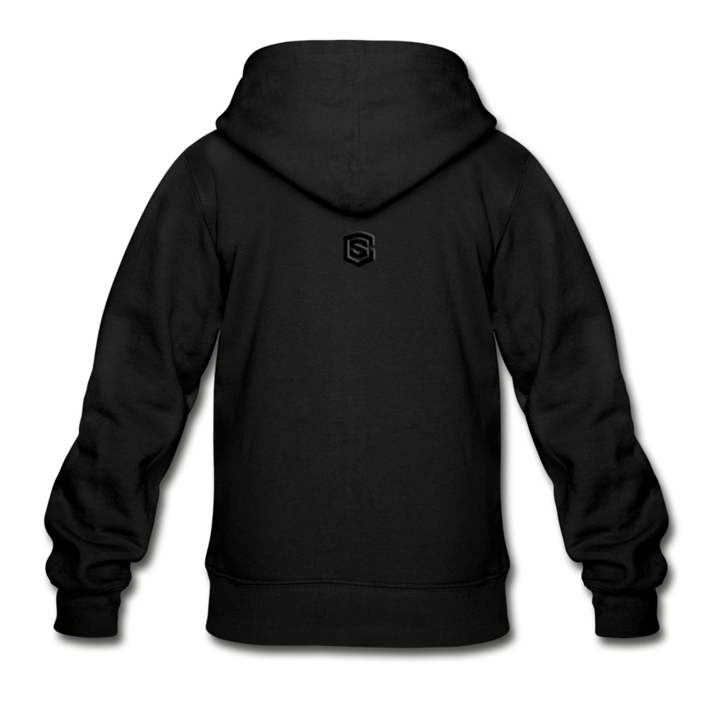 Gildan Heavy Blend Youth Zip Hoodie  WITH BLACK  LOGO - black
