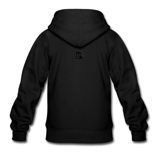 Gildan Heavy Blend Youth Zip Hoodie  WITH BLACK  LOGO - black