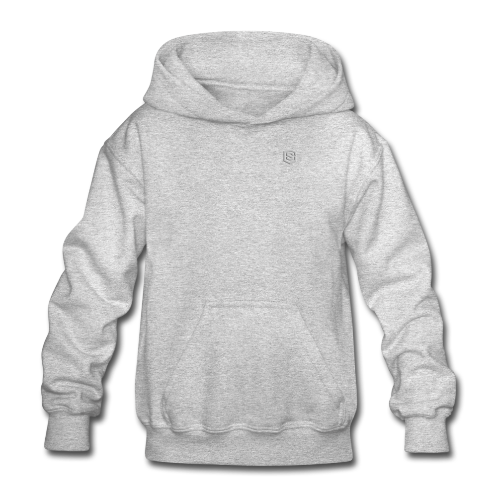 Gildan Heavy Blend Youth Hoodie  WITH SILIVER  LOGO - heather gray