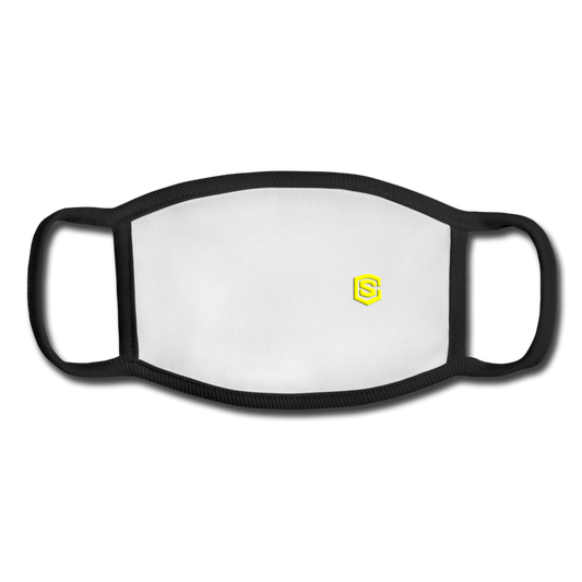 Youth Face Mask WITH  YELLOW LOGO - white/black