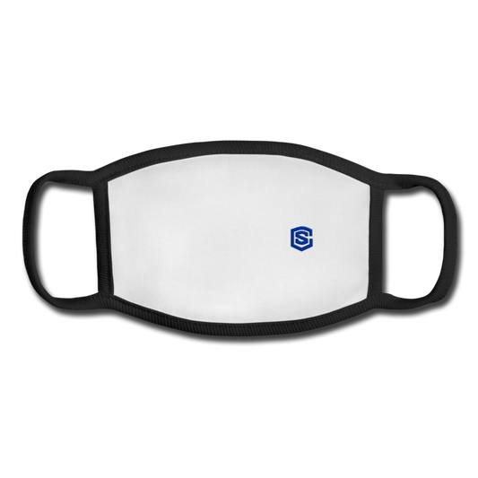 Youth Face Mask WITH  BLUE LOGO - white/black