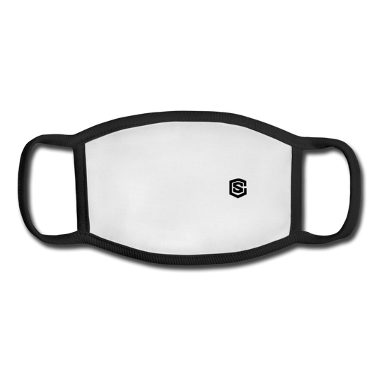 Youth Face Mask WITH BLACK  LOGO - white/black