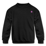 Kids' Crewneck Sweatshirt  WITH  PINK LOGO - black