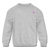 Kids' Crewneck Sweatshirt  WITH  PINK LOGO - heather gray