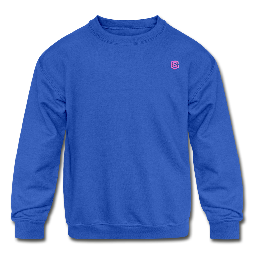 Kids' Crewneck Sweatshirt  WITH  PINK LOGO - royal blue