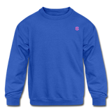 Kids' Crewneck Sweatshirt  WITH  PINK LOGO - royal blue