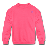 Kids' Crewneck Sweatshirt  WITH  PINK LOGO - neon pink