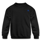 Kids' Crewneck Sweatshirt  WITH BLUE  LOGO - black