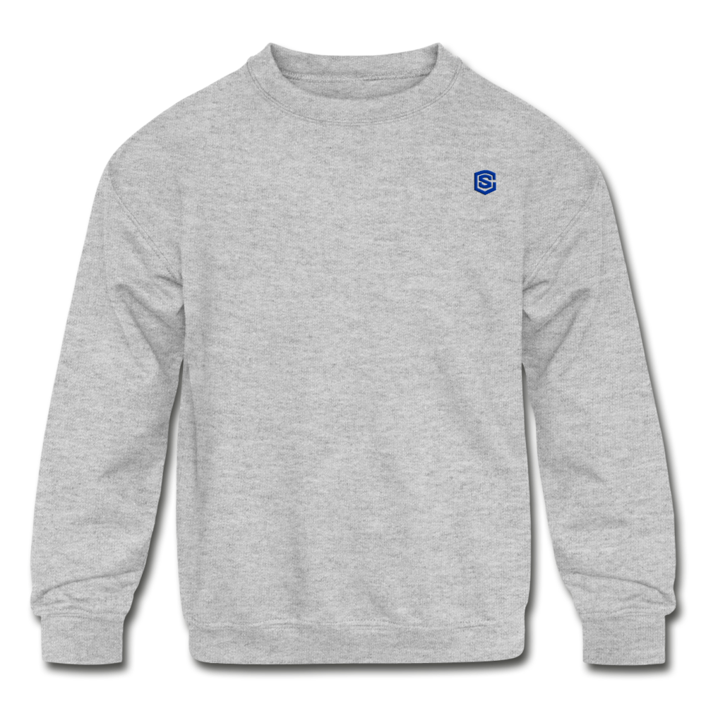 Kids' Crewneck Sweatshirt  WITH BLUE  LOGO - heather gray