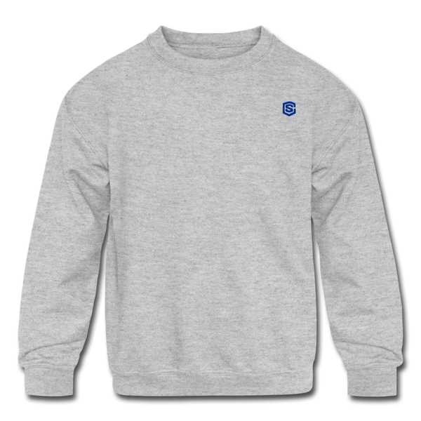 Kids' Crewneck Sweatshirt  WITH BLUE  LOGO - heather gray