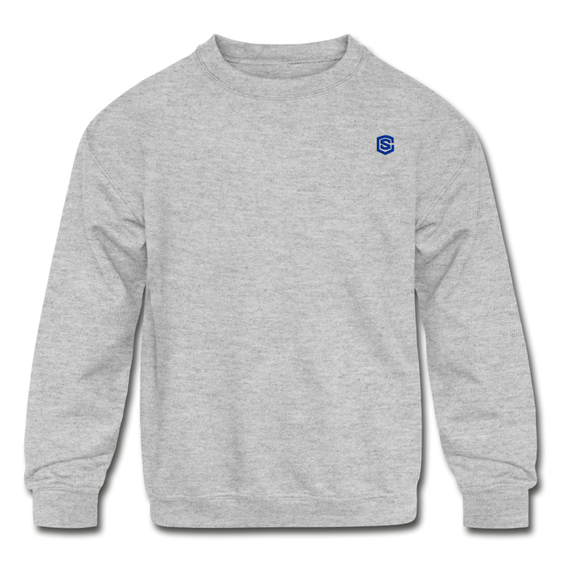 Kids' Crewneck Sweatshirt  WITH BLUE  LOGO - heather gray