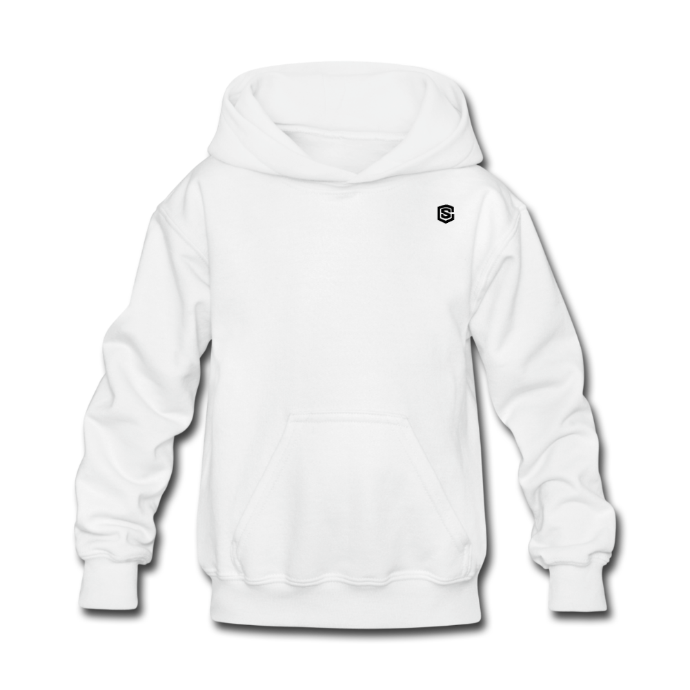 Kids' Hoodie  WITH BLACK  LOGO - white