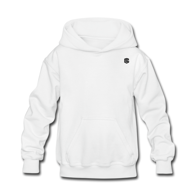 Kids' Hoodie  WITH BLACK  LOGO - white