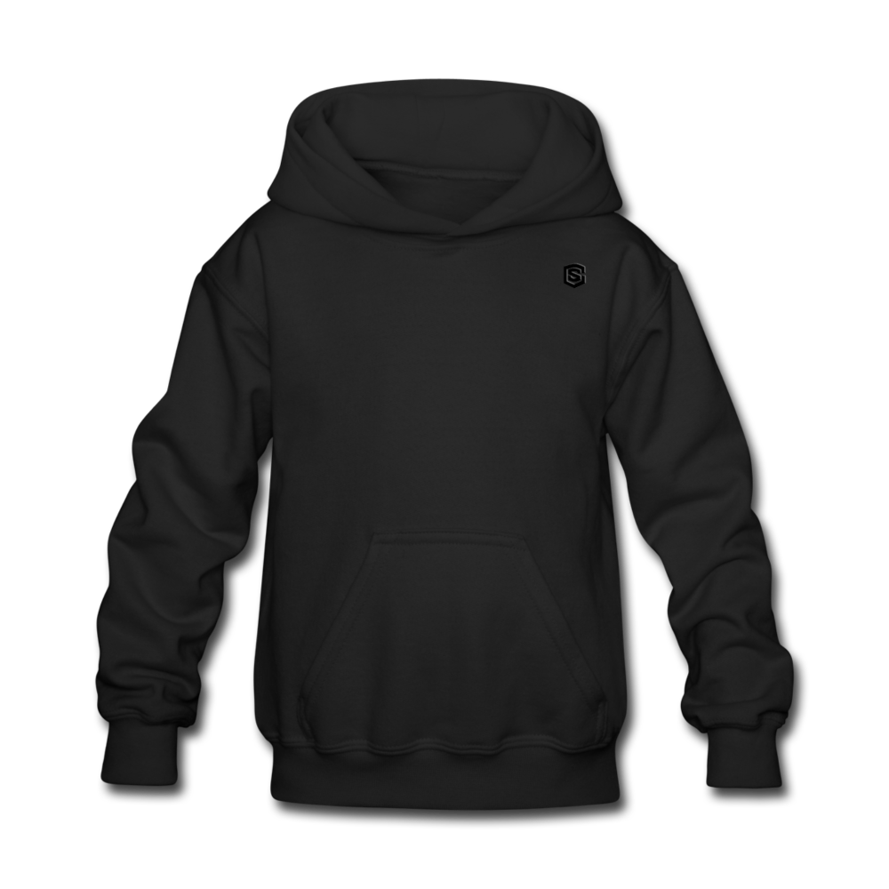 Kids' Hoodie  WITH BLACK  LOGO - black
