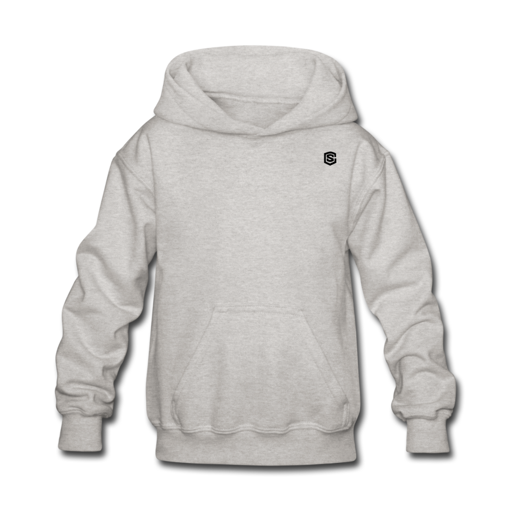 Kids' Hoodie  WITH BLACK  LOGO - heather gray