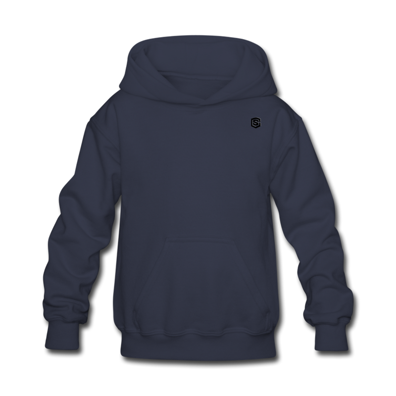 Kids' Hoodie  WITH BLACK  LOGO - navy