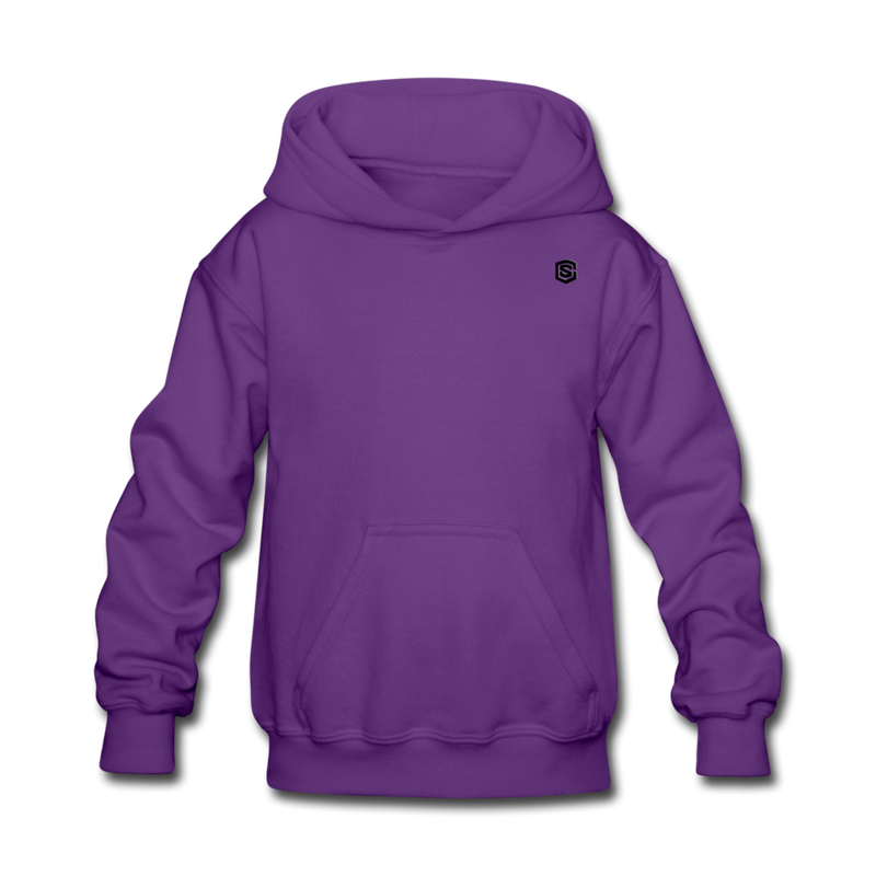 Kids' Hoodie  WITH BLACK  LOGO - purple