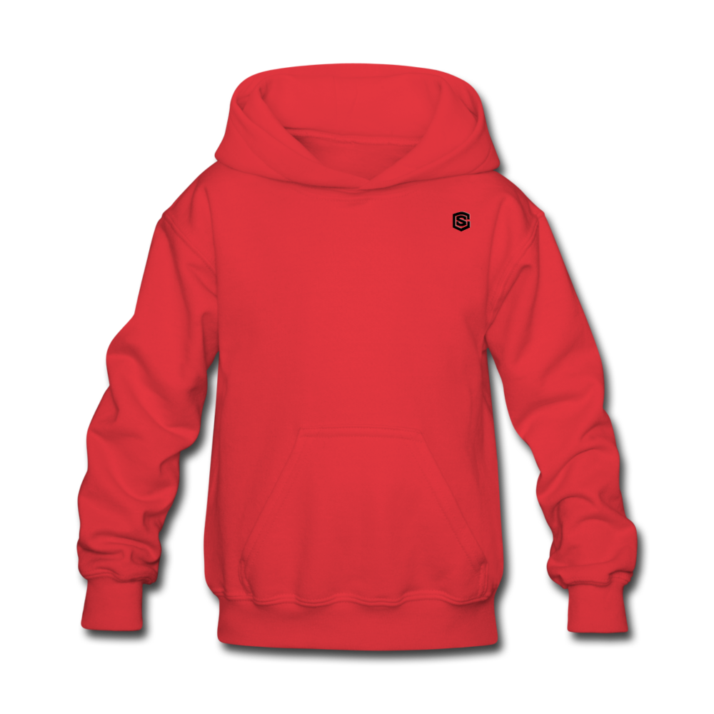 Kids' Hoodie  WITH BLACK  LOGO - red