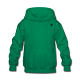 Kids' Hoodie  WITH BLACK  LOGO - kelly green