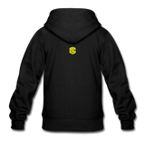 Gildan Heavy Blend Youth Zip Hoodie  WITH YELLOW  LOGO - black