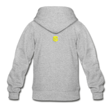 Gildan Heavy Blend Youth Zip Hoodie  WITH YELLOW  LOGO - heather gray