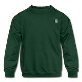 Kids' Crewneck Sweatshirt  WITH SILIVER  LOGO - forest green