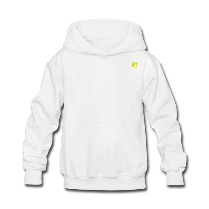 Kids' Hoodie  WITH  YELLOW LOGO - white