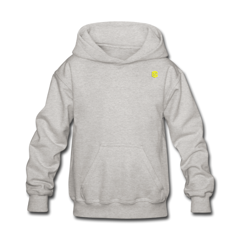 Kids' Hoodie  WITH  YELLOW LOGO - heather gray