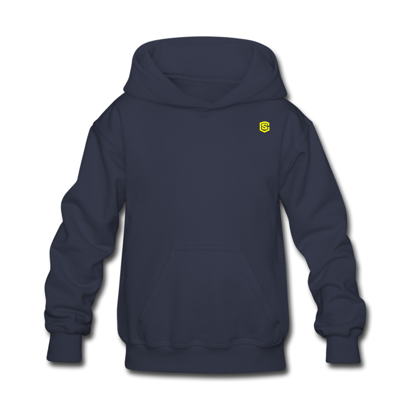 Kids' Hoodie  WITH  YELLOW LOGO - navy