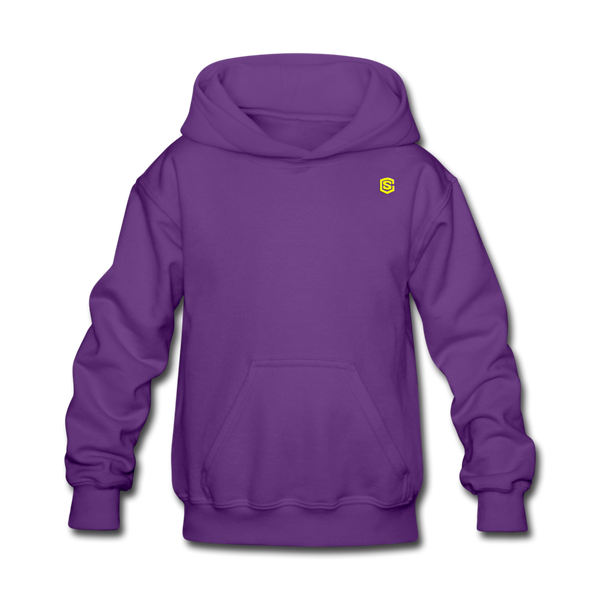 Kids' Hoodie  WITH  YELLOW LOGO - purple