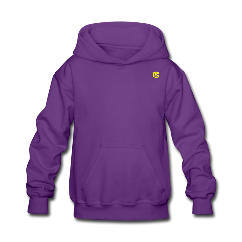 Kids' Hoodie  WITH  YELLOW LOGO - purple