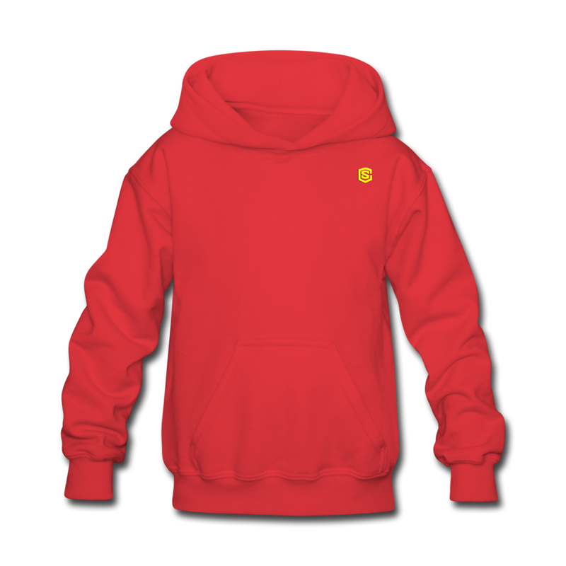 Kids' Hoodie  WITH  YELLOW LOGO - red