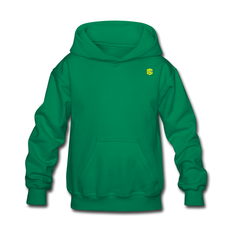 Kids' Hoodie  WITH  YELLOW LOGO - kelly green