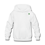 Kids' Hoodie  WITH  GREEN LOGO - white