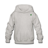 Kids' Hoodie  WITH  GREEN LOGO - heather gray